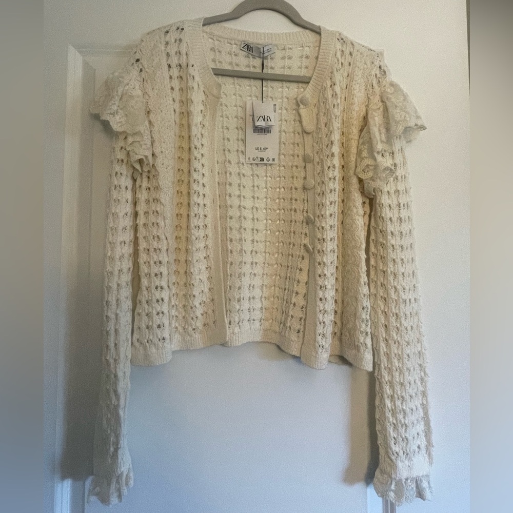 Zara crochet knit cardigan